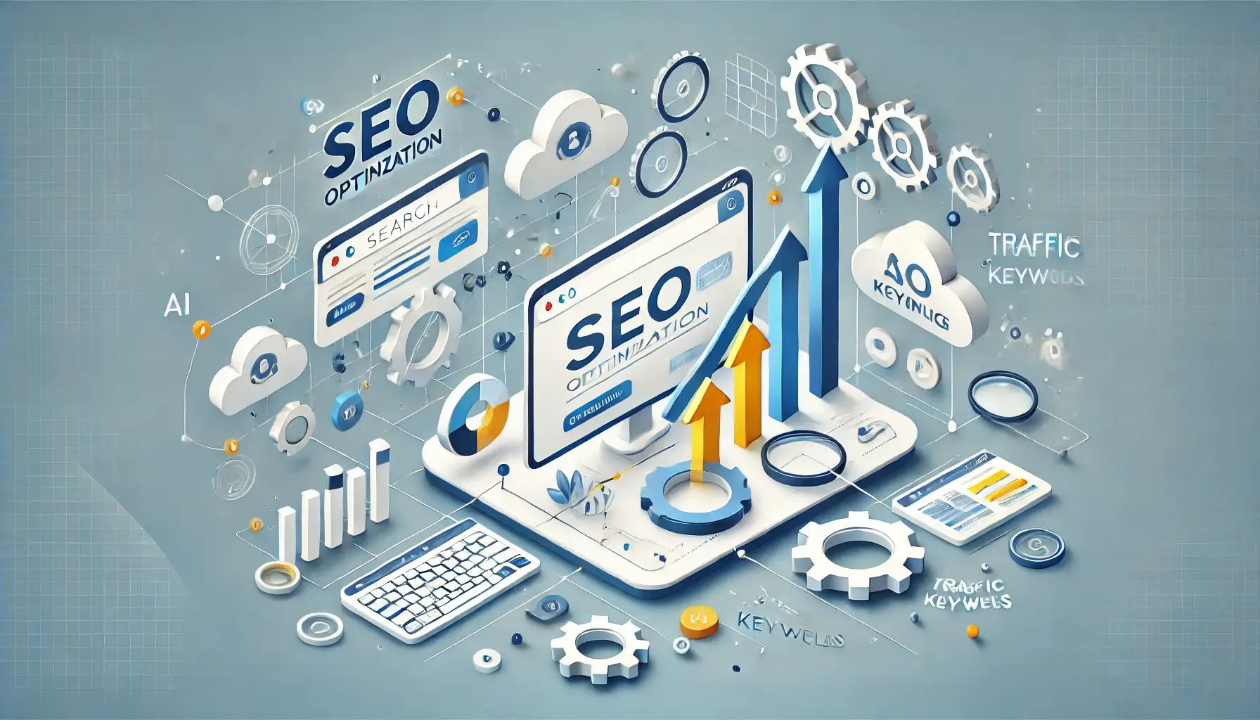 SEO-illustrasjon for webdesign og AI – hero-banner